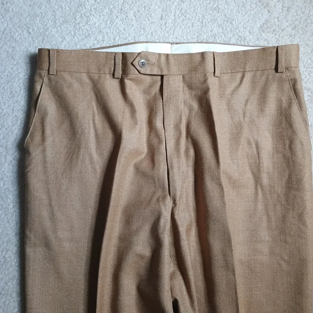 Michael Kors Dress Pants Mens Sz 37x32 (actual)Tan Silk Wool Blend